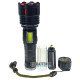 Яскравий ручний ліхтар Quantum Stream QM-FL1036 10W 1200Lm + 3W COB, фокус Zoom, дисплей із індикациєю заряду, Повербанк, заряд від USB Type-C, універсальне живлення 18650/26650/3хААА, акумулятор 26650 4500mah в комплекті