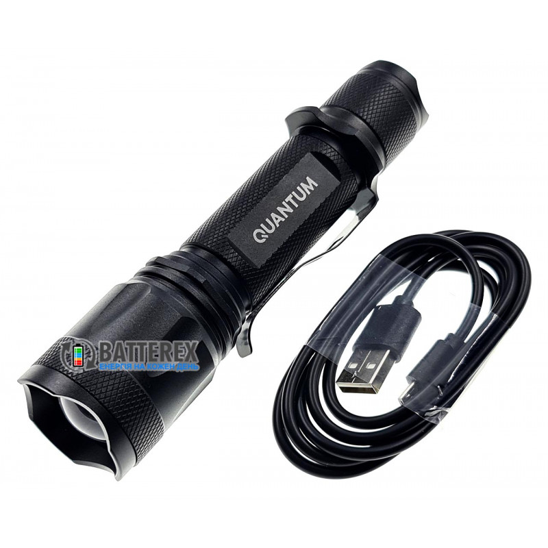 Фонарь ручной Quantum Techno QM-FL1010 700lm с регулировкой фокуса и зарядкой от USB