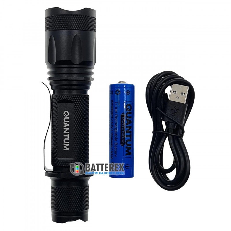 Ліхтар ручний Quantum Techno QM-FL1010 10W 700lm + акумулятор 18650 1500mah