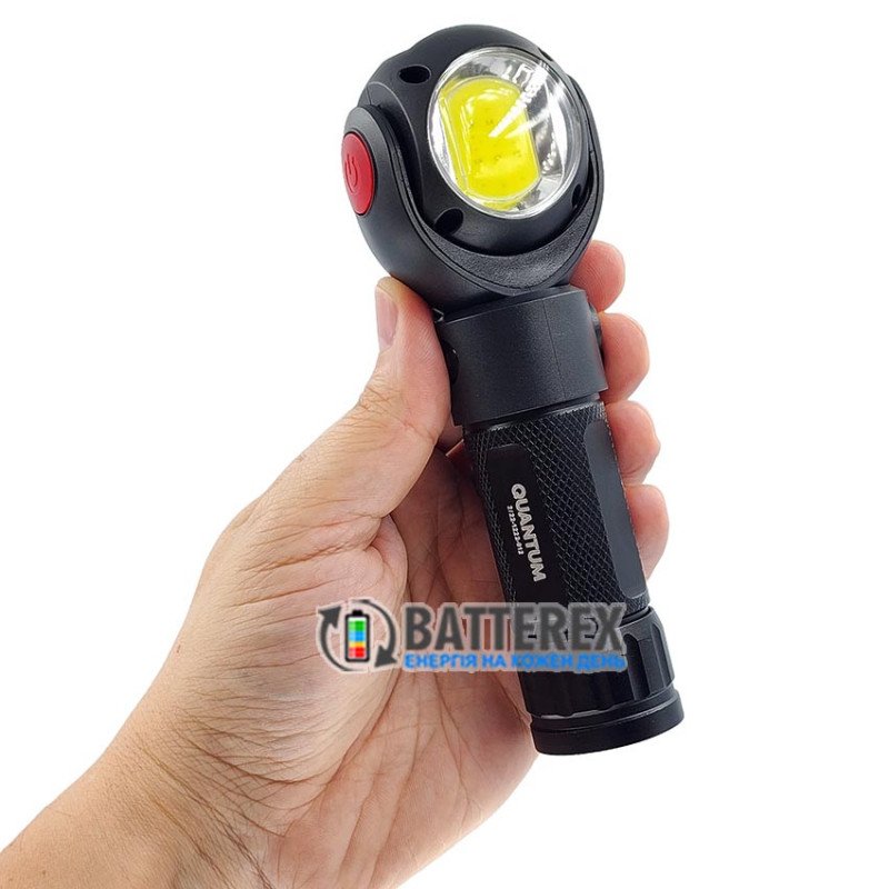 Ручний ліхтар Quantum Transformer QM-FL2020 5W LED+COB, поворотна голова, режим червоного світла, магнітне кріплення, заряд від USB, універсальне живлення 18650/26650/3хААА