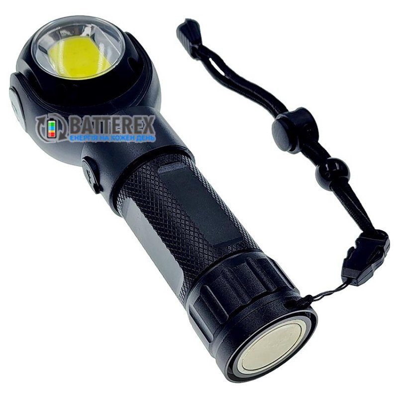 Ручний ліхтар Quantum Transformer QM-FL2020 5W LED+COB, поворотна голова, режим червоного світла, магнітне кріплення, заряд від USB, універсальне живлення 18650/26650/3хААА