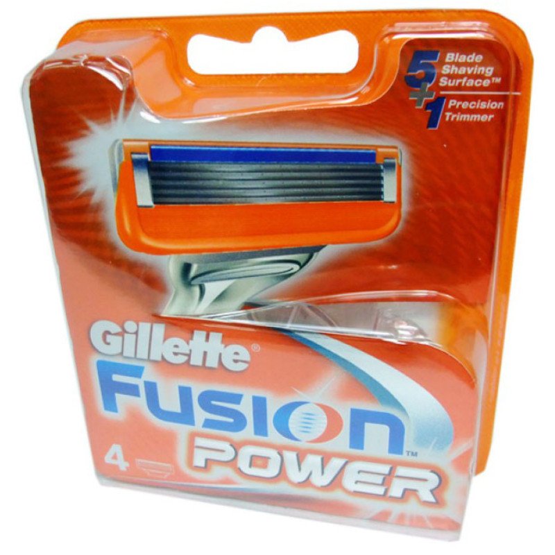 Сменные лезвия Gillette Fusion  Power упаковка 4 шт.