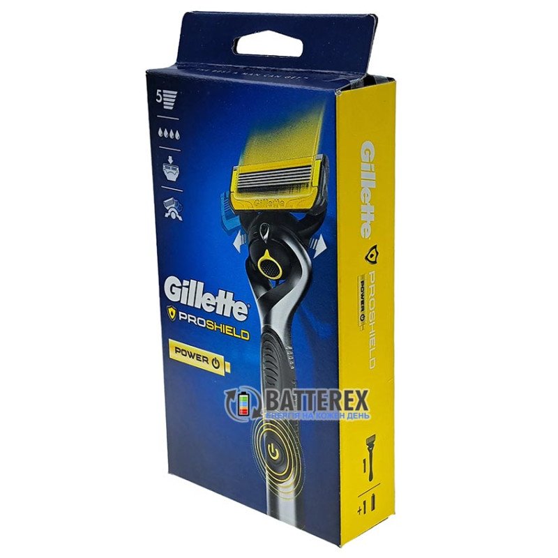 Станок Gillette Fusion5 Proshield FlexBall Power із вібровузлом - комплект станок, касета, батарейка ААА та підставка