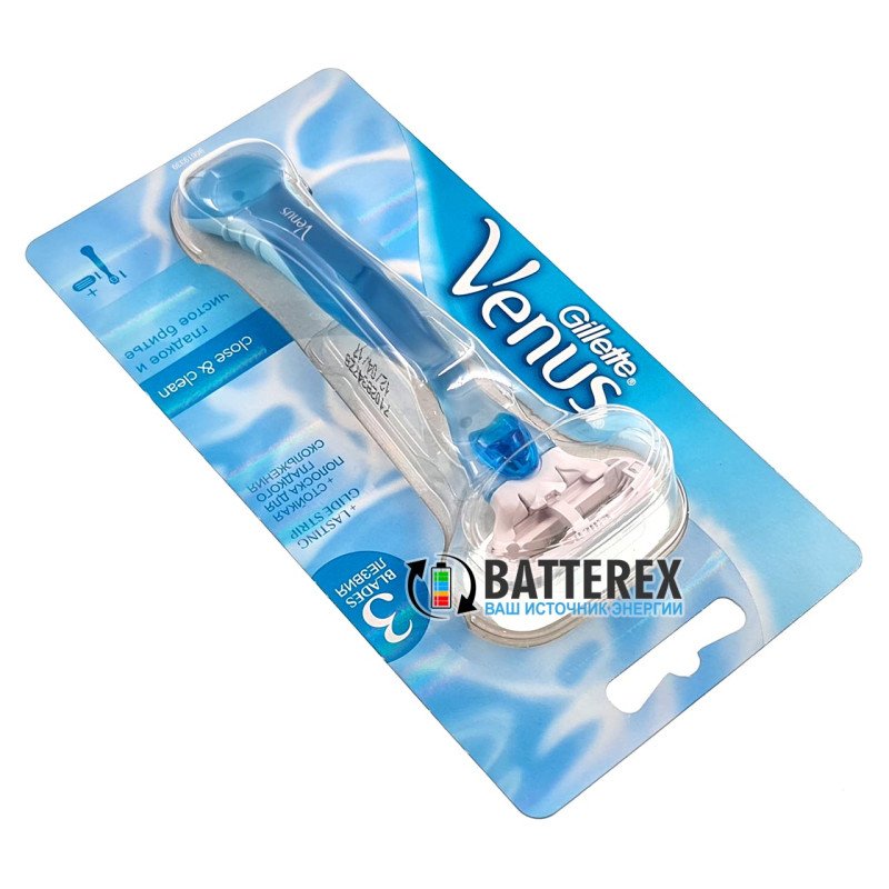 Станок Gillette Venus голубого цвета + 1 лезвие Gillette Venus