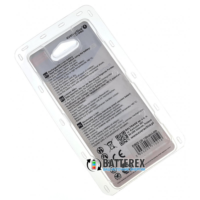 Аккумулятор для GoPro Hero 4/4+ Everactive 1160mah EVB022 (AHDBT-401)