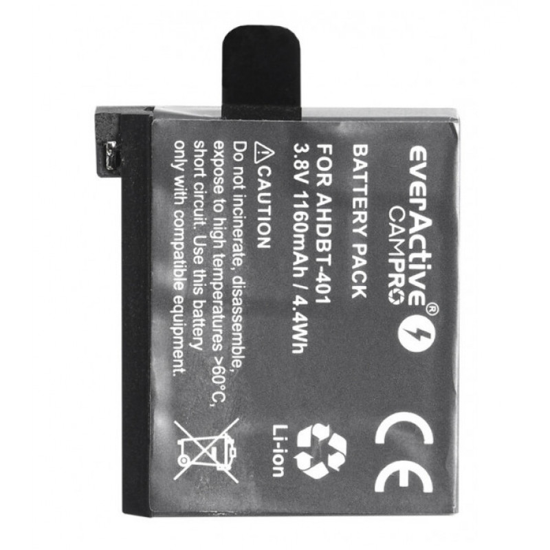 Аккумулятор для GoPro Hero 4/4+ Everactive 1160mah EVB022 (AHDBT-401)