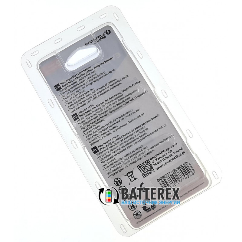 Аккумулятор для камеры GoPro Hero 3/3+ (AHDBT-301) EverActive CamPRO EVB023 1100mAh