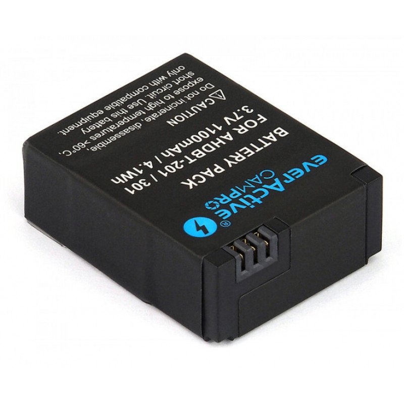 Аккумулятор для камеры GoPro Hero 3/3+ (AHDBT-301) EverActive CamPRO EVB023 1100mAh