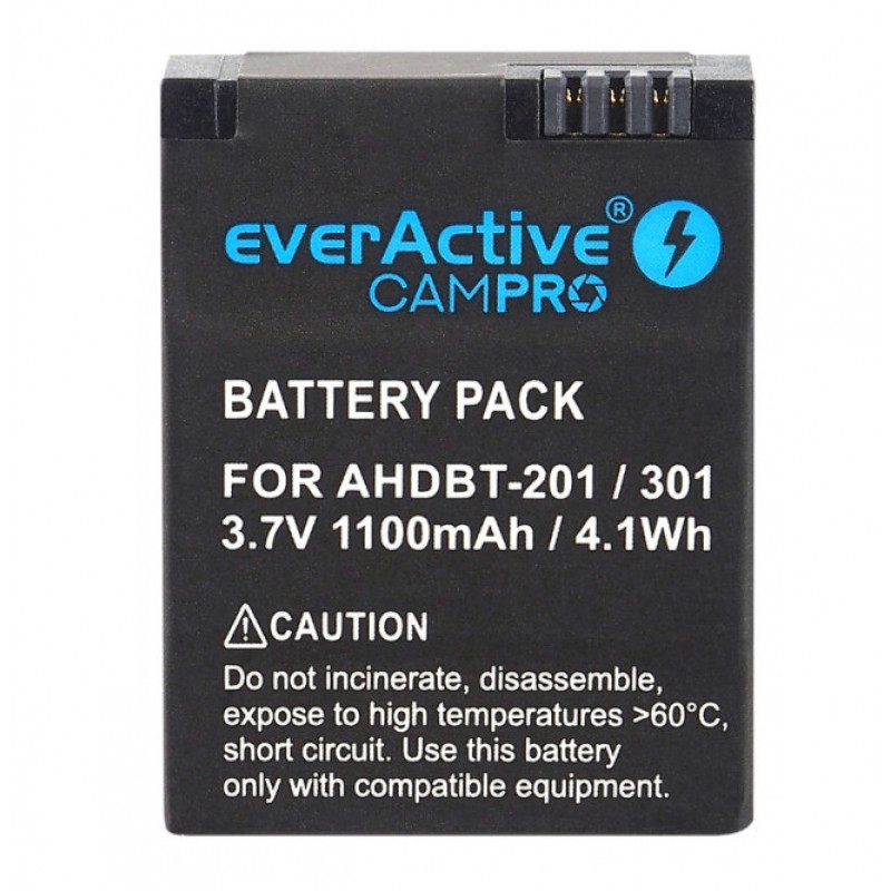 Аккумулятор для камеры GoPro Hero 3/3+ (AHDBT-301) EverActive CamPRO EVB023 1100mAh