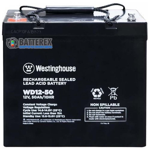 Аккумулятор свинцово-кислотный Westinghouse Deep Cycle 12V 50Ah terminal T14