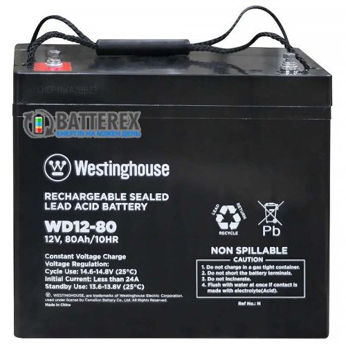 Аккумулятор свинцово-кислотный Westinghouse Deep Cycle 12V 80Ah terminal T14