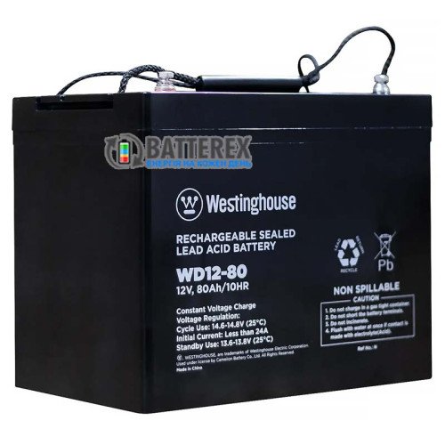 Аккумулятор свинцово-кислотный Westinghouse Deep Cycle 12V 80Ah terminal T14