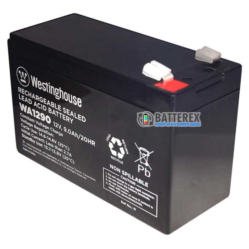 Батарея акумуляторна свинцево-кислотна Westinghouse 12V 9Ah terminal F2