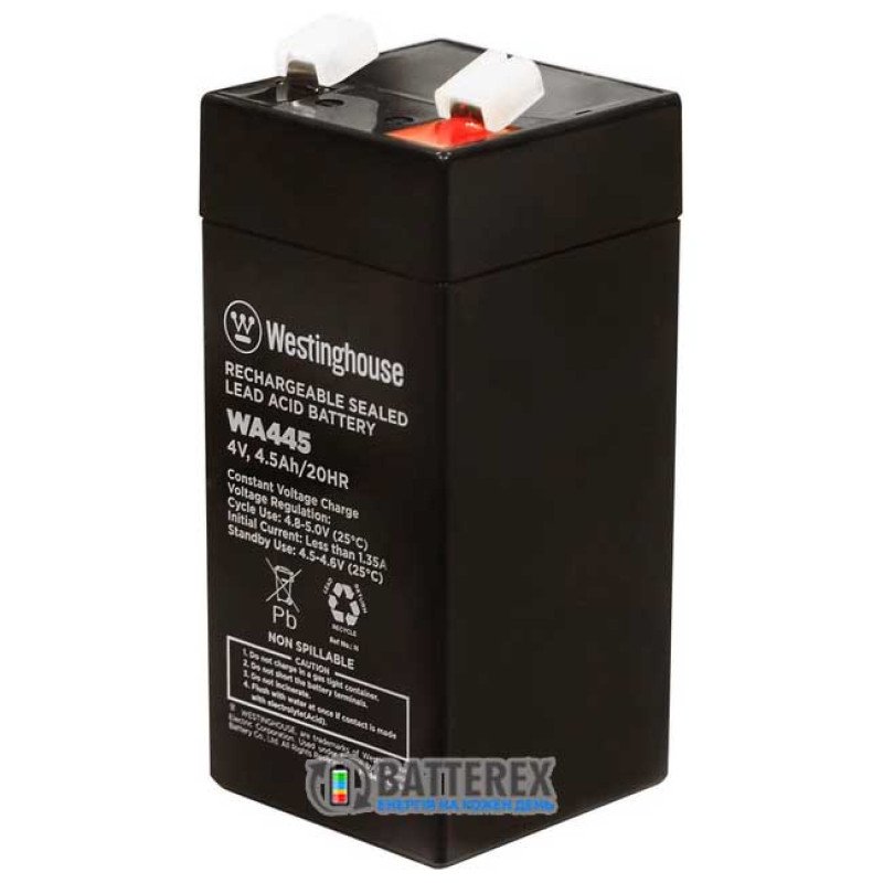 Акумуляторна батарея Westinghouse 4V 4.5Ah свинцево-кислотна, тип клеми T1