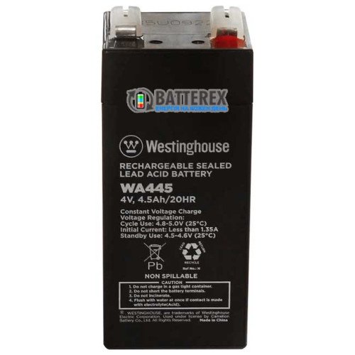 Аккумулятор свинцово-кислотный Westinghouse 4V 4.5Ah terminal T1