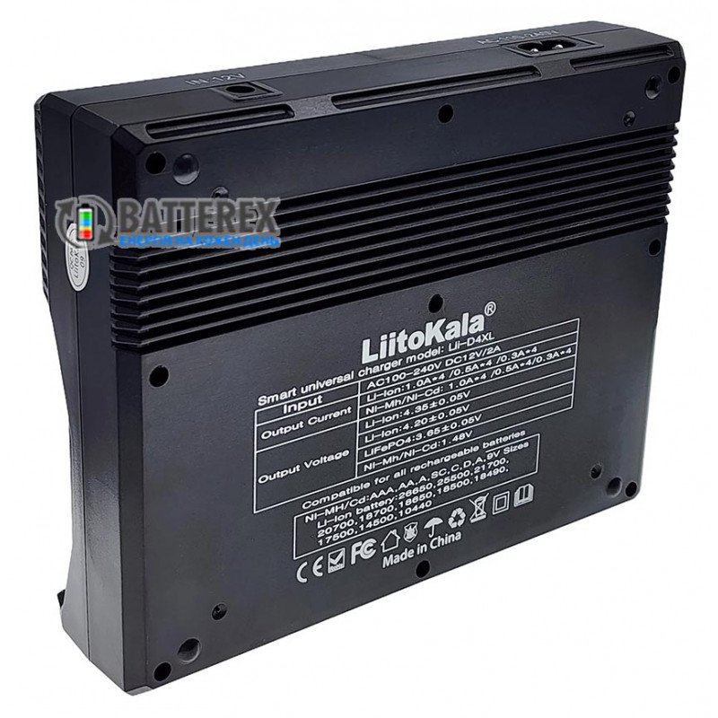 Зарядное устройство LiitoKala Lii-D4XL на 4 аккумулятора NiMH/Li-ion/LiFePO4 с поддержкой 4х аккумуляторов C R14, D R20, 26650, 32700