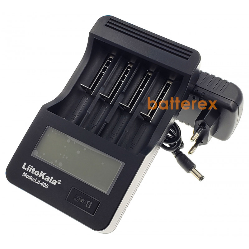 LiitoKala Lii-400 - зарядное устройство на 4 аккумулятора AA, AAA, Li-ion с функцией PowerBank и выбором тока заряда