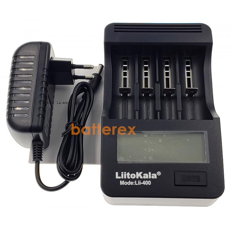 LiitoKala Lii-400 - зарядное устройство на 4 аккумулятора AA, AAA, Li-ion с функцией PowerBank и выбором тока заряда