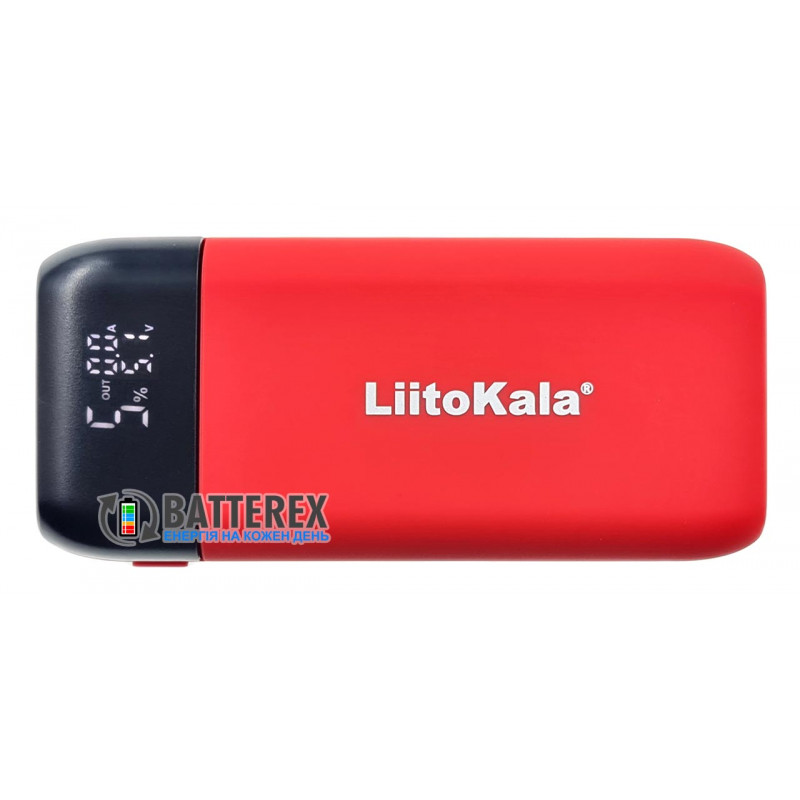 Liitokala Lii-MP2 - зарядка-повербанк на 2 акумулятори 18650 або 21700 із швидким зарядом - червоний