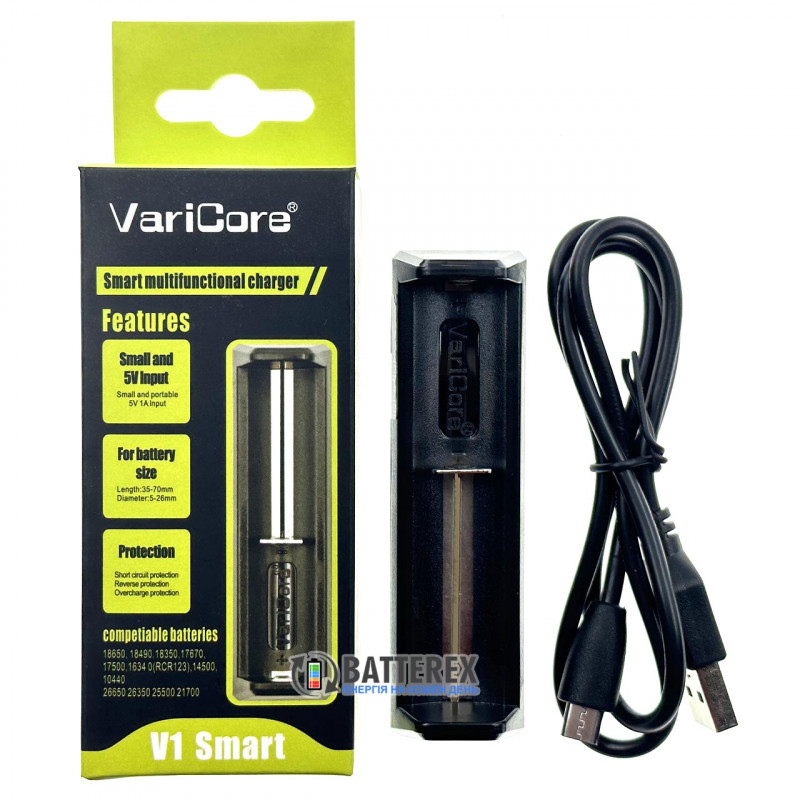 Зарядное устройство VariCore V1 для Li-ion аккумуляторов 18650, 21700, 26650, 14500, 16340 и др. размеров