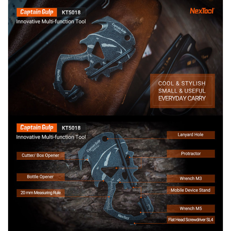 Брелок - мультитул Xiaomi NexTool Captain Gulp KT5018