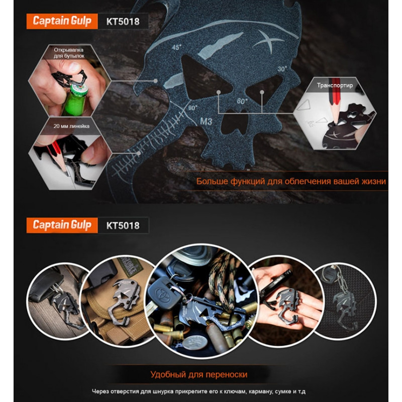 Брелок - мультитул Xiaomi NexTool Captain Gulp KT5018