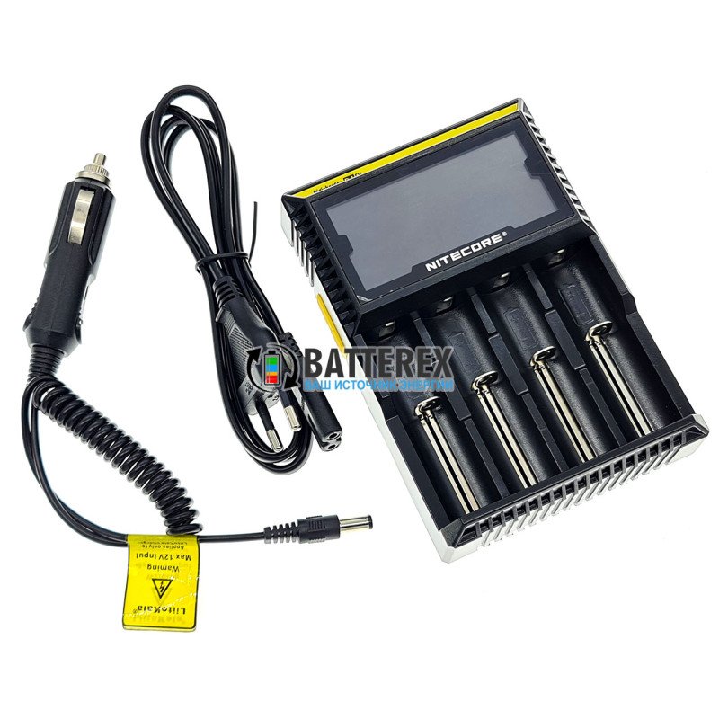 Зарядний пристрій  Nitecore Digicharger D4 з автоадаптером Liitokala