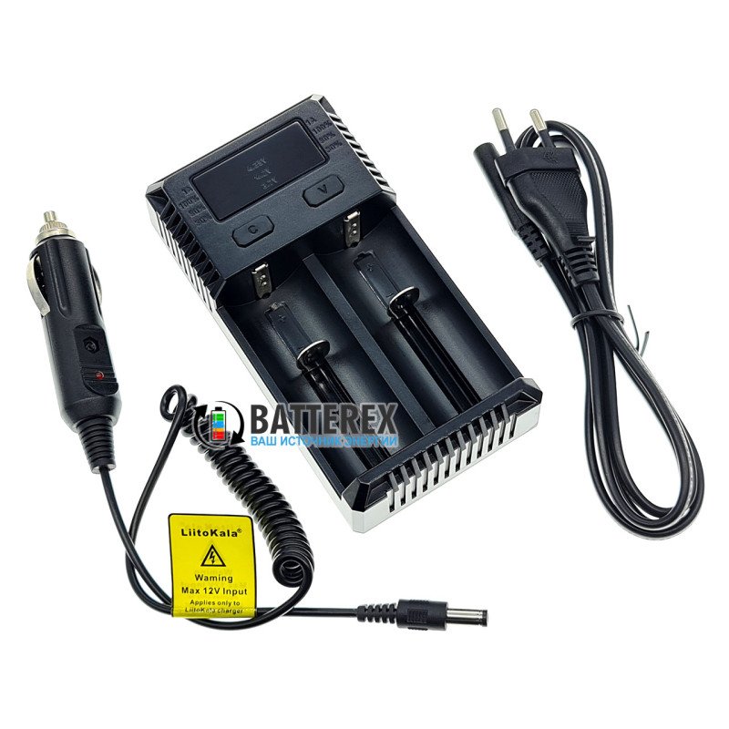Зарядний пристрій Nitecore i2 NEW на 2 акумулятори Li-ion/LiFePO4/Ni-MH + автоадаптер Liitokala 12V