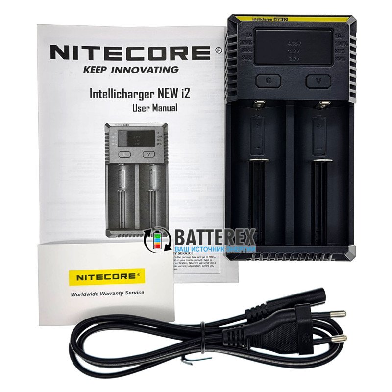 Зарядний пристрій Nitecore NEW i2 на 2 акумулятори Li-ion/LiFePO4/Ni-MH