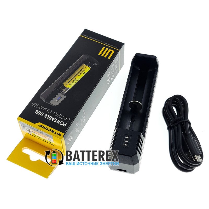 Преміальний зарядний пристрій Nitecore UI1 для  Li-ion 18650, 21700, 18500, 14500, 26650 800mah