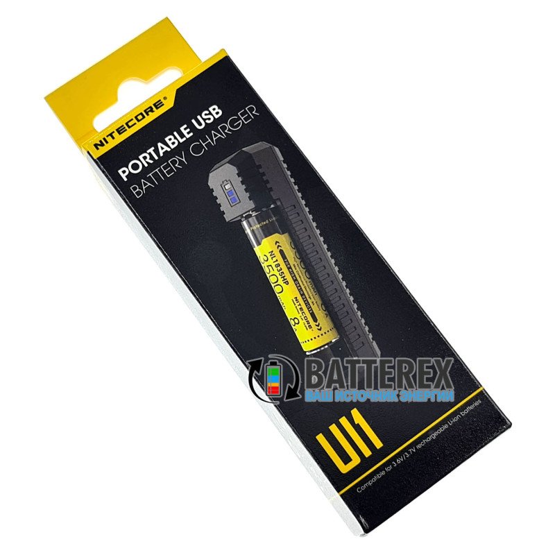 Преміальний зарядний пристрій Nitecore UI1 для  Li-ion 18650, 21700, 18500, 14500, 26650 800mah