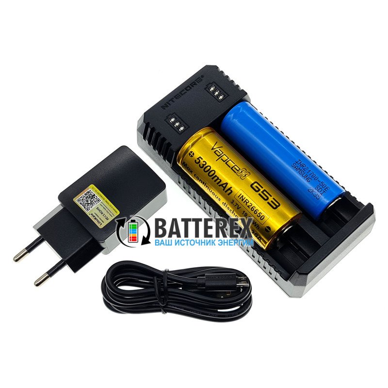Зарядний пристрій Nitecore UI2 на 2 канали + мережевий USB адаптер