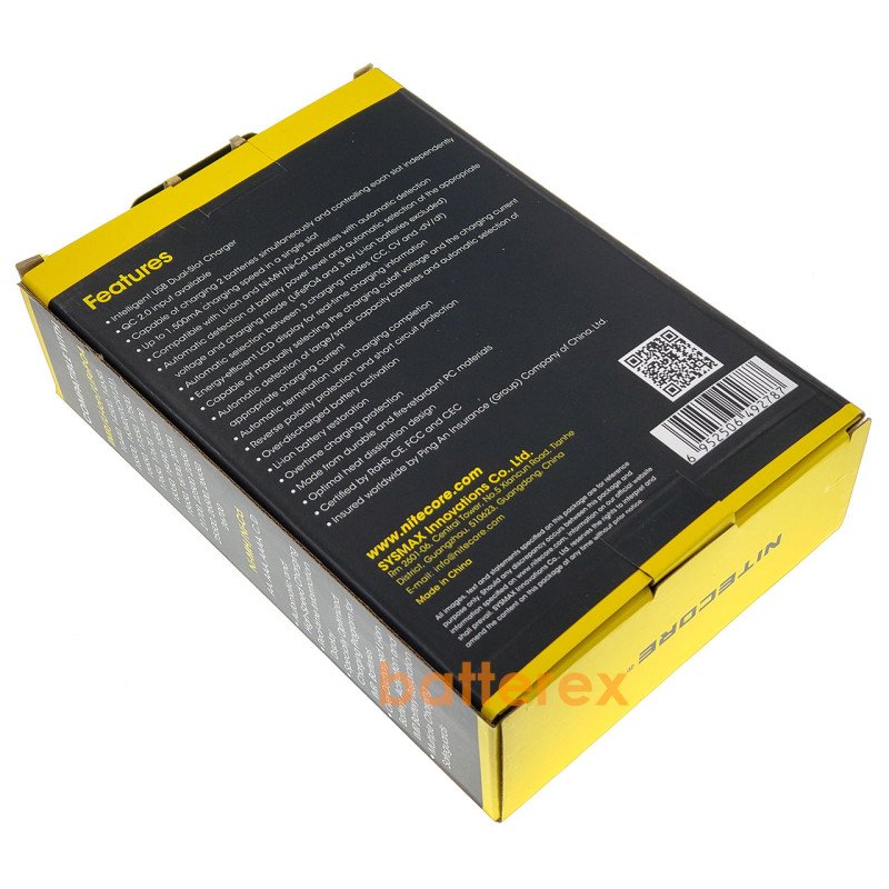 Nitecore UM2 - універсальна швидка зарядка на 2 канали для NiMH/Ni-Cd/Li-ion/IMR/LFP/LiFePO4 акумуляторів LCD, USB QC 2.0, 3A