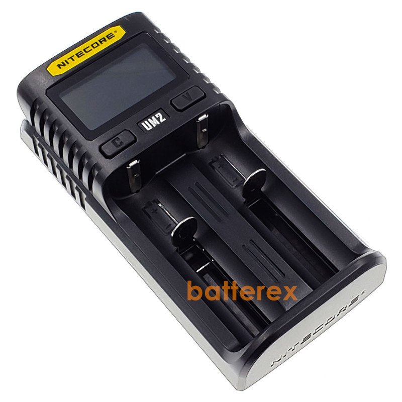 Nitecore UM2 - універсальна швидка зарядка на 2 канали для NiMH/Ni-Cd/Li-ion/IMR/LFP/LiFePO4 акумуляторів LCD, USB QC 2.0, 3A