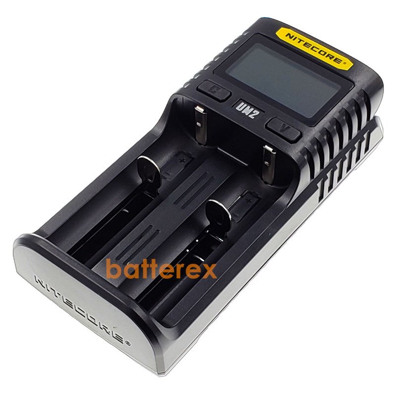 Nitecore UM2 - універсальна швидка зарядка на 2 канали для NiMH/Ni-Cd/Li-ion/IMR/LFP/LiFePO4 акумуляторів LCD, USB QC 2.0, 3A