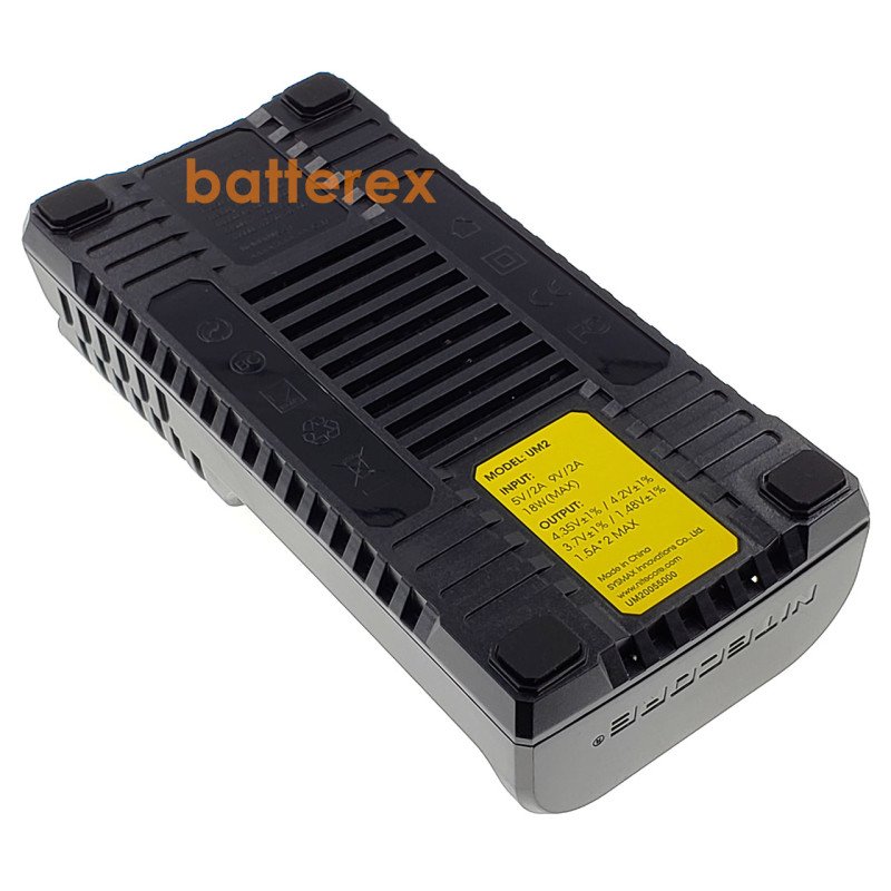 Nitecore UM2 - універсальна швидка зарядка на 2 канали для NiMH/Ni-Cd/Li-ion/IMR/LFP/LiFePO4 акумуляторів LCD, USB QC 2.0, 3A