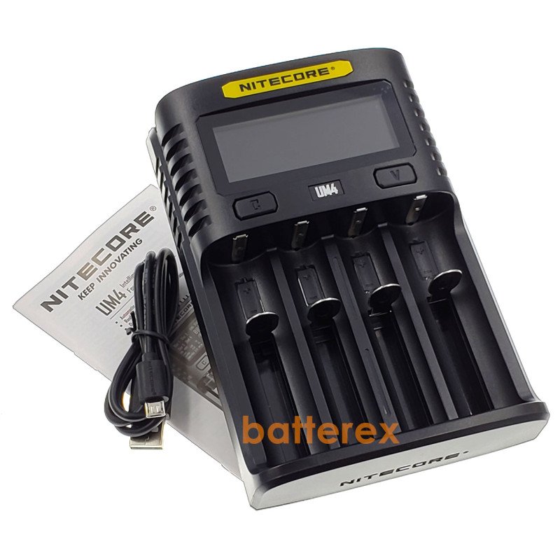 Зарядний пристрій Nitecore UM4 на 4 акумулятори Ni-MH/Ni-Cd/Li-ion/LiFePO4