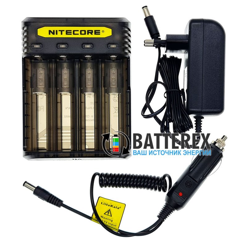 Зарядное устройство Nitecore Q4 Blackberry на 4 канала для Li-ion/IMR аккумуляторов (ток заряда 1А/2А) чёрного цвета