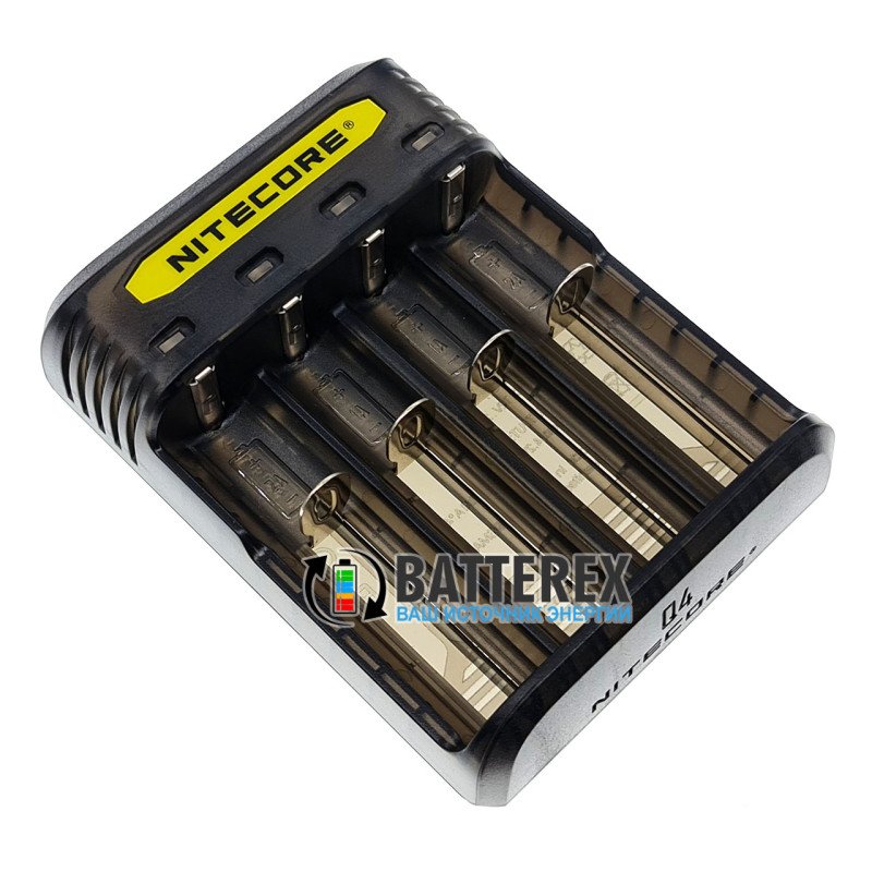 Зарядное устройство Nitecore Q4 Blackberry на 4 канала для Li-ion/IMR аккумуляторов (ток заряда 1А/2А) чёрного цвета