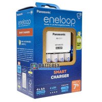 Panasonic Eneloop BQ-CC17 Smart Charger Kit: зарядное устройство Panasonic Eneloop BQ-CC17E + 4 аккумулятора AA Panasonic Eneloop 2000mah BK-3MCDE, упаковка EcoBox