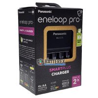 Panasonic Eneloop Pro BQ-CC55E SmartPlus Charger Kit: зарядное устройство Panasonic Eneloop BQ-CC55E Black + 4 аккумулятора AA Panasonic Eneloop Pro 2600mah BK-3HCDE, упаковка EcoBox