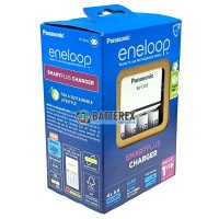 Panasonic Eneloop BQ-CC55 SmartPlus Charger Kit: зарядное устройство Panasonic Eneloop BQ-CC55E + 4 аккумулятора AA Panasonic Eneloop 2000mah BK-3MCDE, упаковка EcoBox