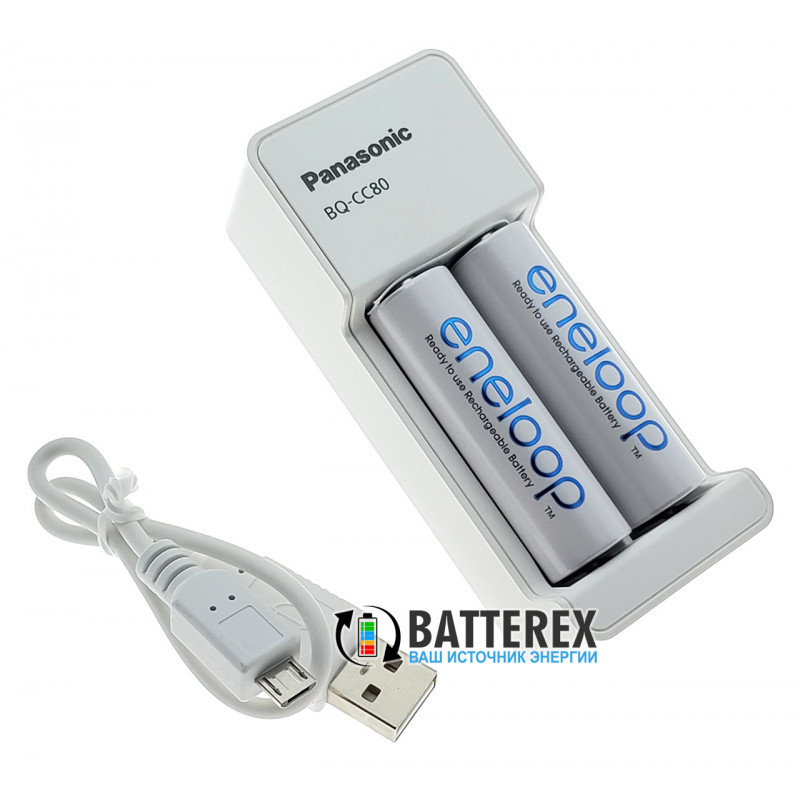 Зарядное устройство Panasonic Eneloop BQ-CC80 + 2 аккумулятора AA Panasonic Eneloop 2000mah