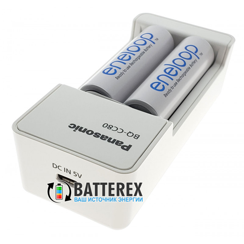 Зарядное устройство Panasonic Eneloop BQ-CC80 + 2 аккумулятора AA Panasonic Eneloop 2000mah