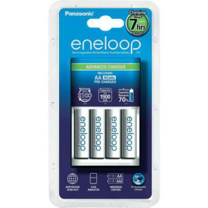 Зарядное устройство Panasonic Eneloop BQ-CC17 Advanced Charger + 4 аккумулятора AA Panasonic Eneloop 2000mah BK-3MCCE