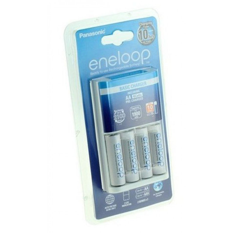 Зарядное устройство Panasonic Eneloop BQ-CC51E Basic Charger + 4 аккумулятора AA Panasonic Eneloop 2000mah BK-3MCCE