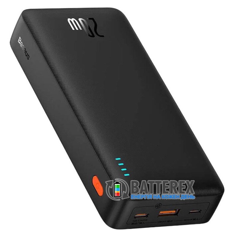 Повербанк Baseus Airpow 20000mAh 20W Black, швидкий заряд QC 3.0 и PD, наскрізний заряд для одночасної зарядки повербанка та пристроїв