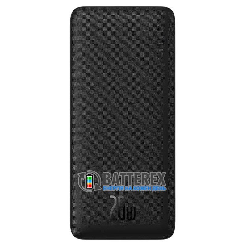 Повербанк Baseus Airpow 20000mAh 20W Black, швидкий заряд QC 3.0 и PD, наскрізний заряд для одночасної зарядки повербанка та пристроїв