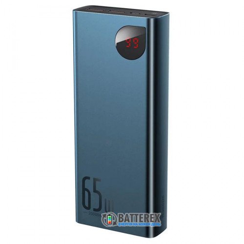 Повербанк Baseus Adaman PPIMDA-D03 65W 20000mAh Blue с функциями быстрого заряда QC 3.0 и PD, подходит для ноутбуков