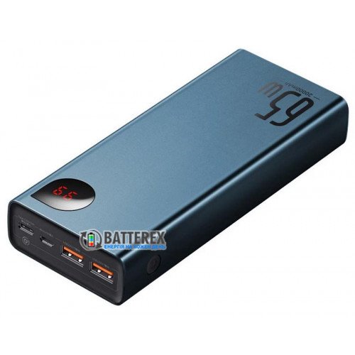 Повербанк Baseus Adaman PPIMDA-D03 65W 20000mAh Blue с функциями быстрого заряда QC 3.0 и PD, подходит для ноутбуков
